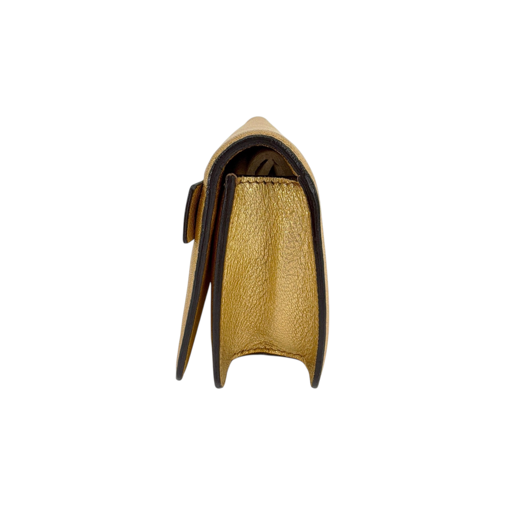 TOM FORD Jennifer Metallic Zip Clutch Bag Golden Tom Ford
