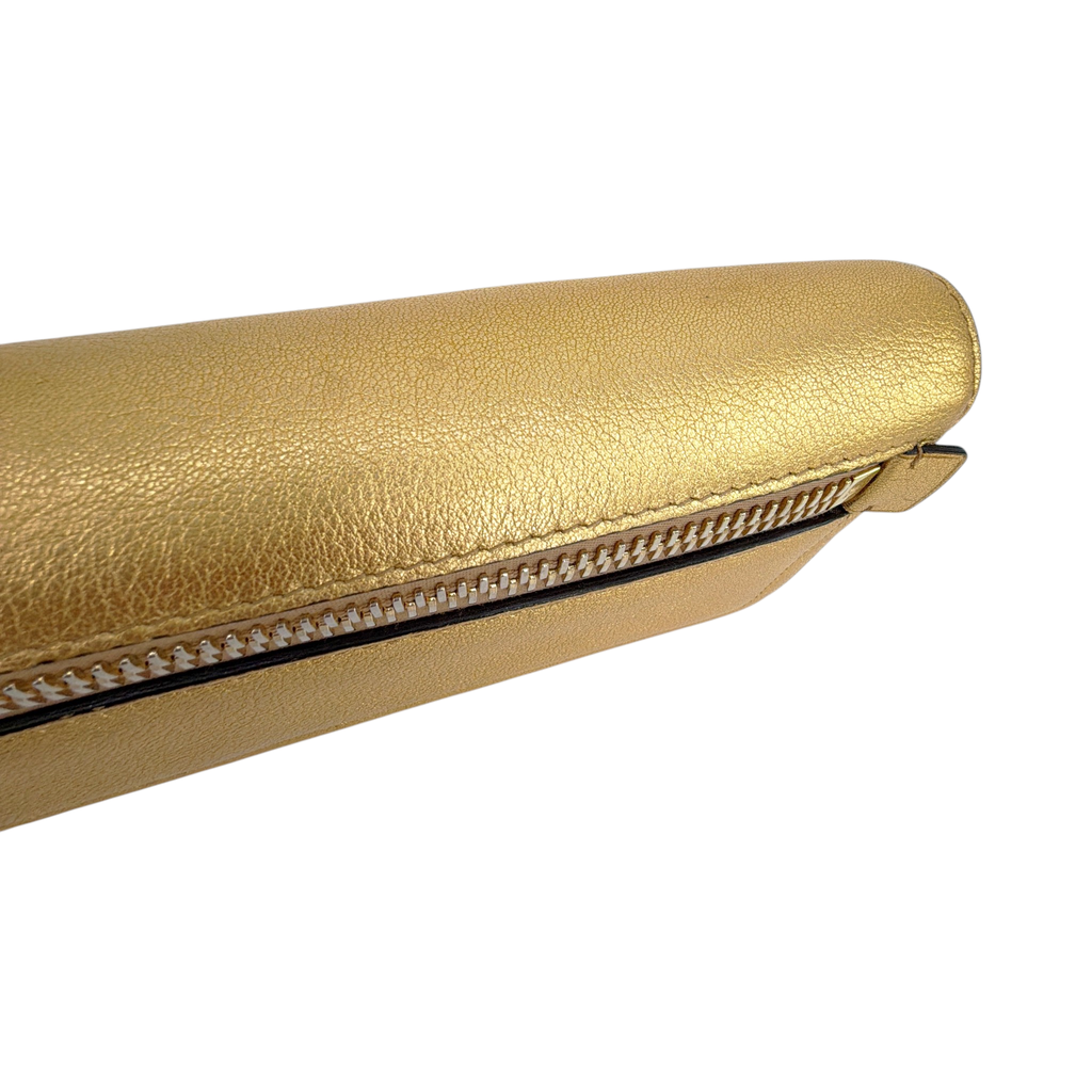 TOM FORD Jennifer Metallic Zip Clutch Bag Golden Tom Ford