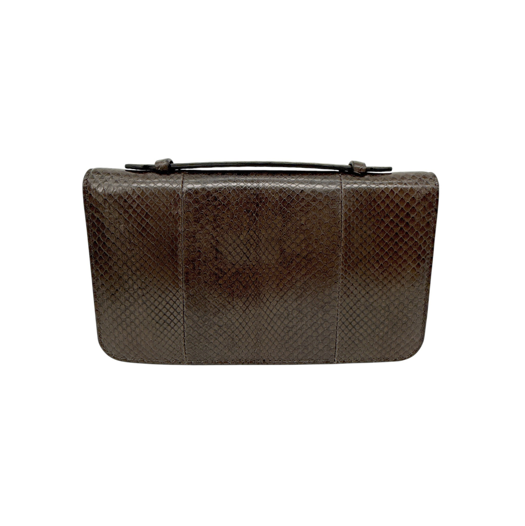 TOM FORD Jennifer Python Clutch Bag with Strap in Graphite Tom Ford