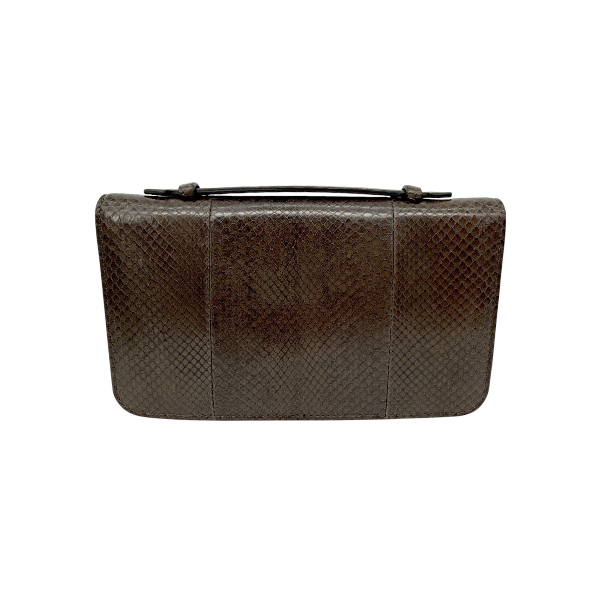 TOM FORD Jennifer Python Clutch Bag with Strap in Graphite Tom Ford