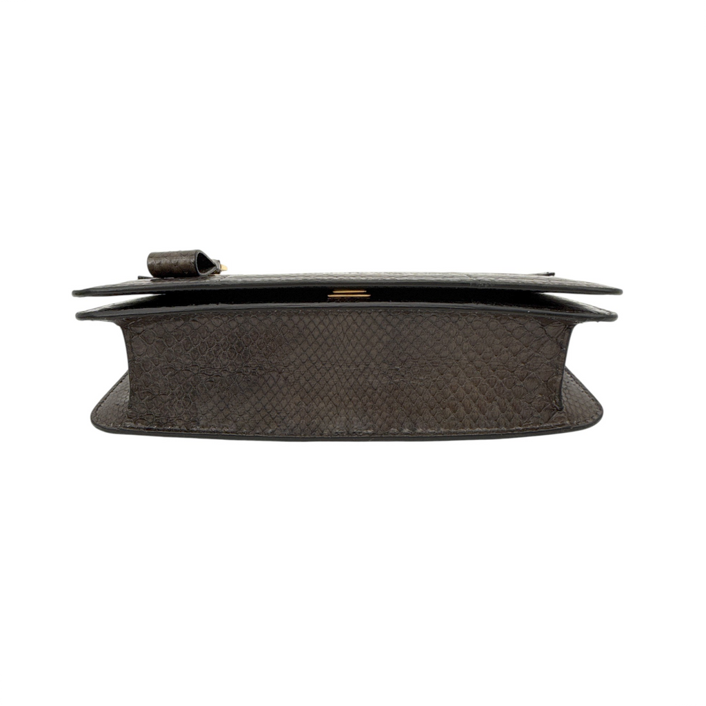 TOM FORD Jennifer Python Clutch Bag with Strap in Graphite Tom Ford