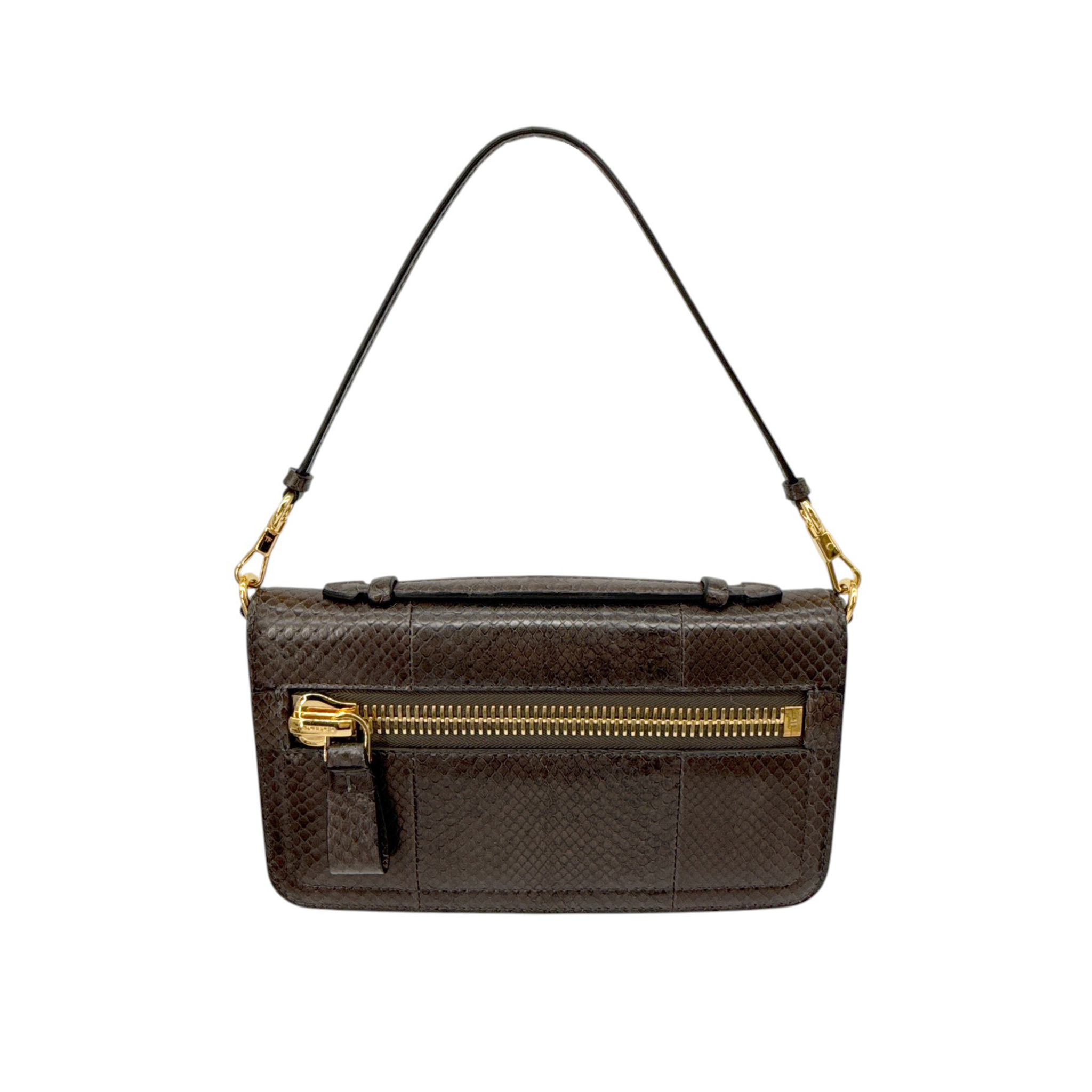 TOM FORD Jennifer Python Clutch Bag with Strap in Graphite Tom Ford