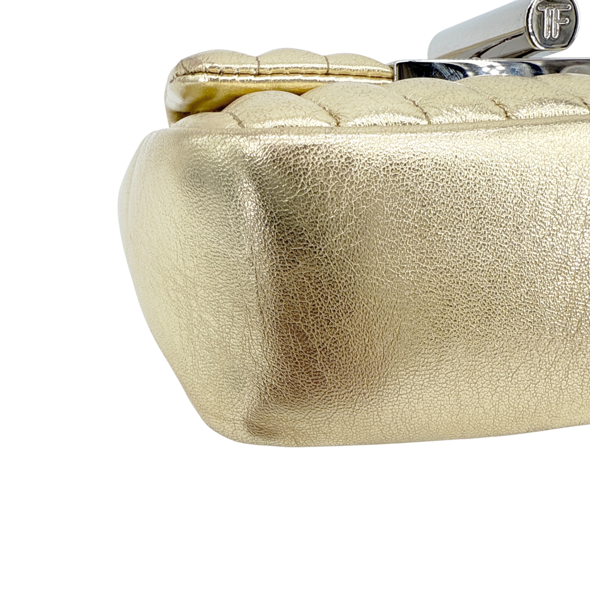TOM FORD Natalia Mini Metallic Quilted Leather Bag In Pale Gold Tom Ford