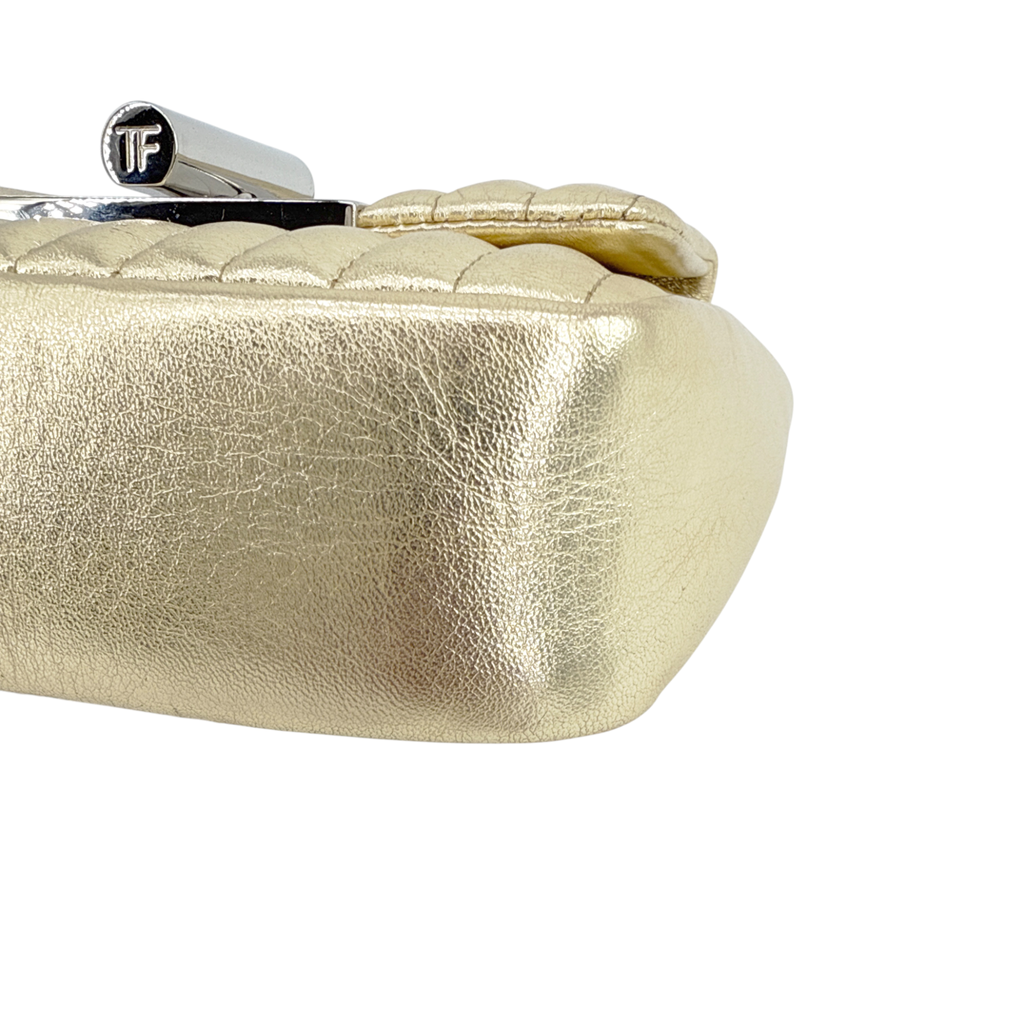 TOM FORD Natalia Mini Metallic Quilted Leather Bag In Pale Gold Tom Ford