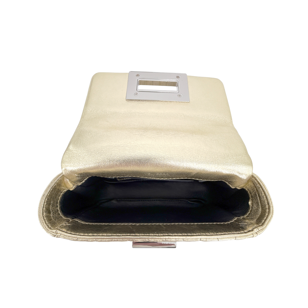 TOM FORD Natalia Mini Metallic Quilted Leather Bag In Pale Gold Tom Ford