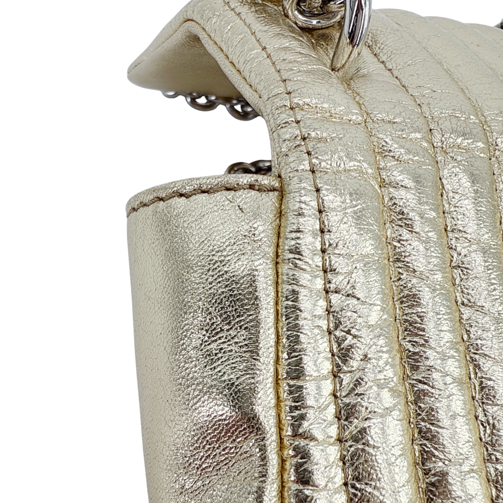 TOM FORD Natalia Mini Metallic Quilted Leather Bag In Pale Gold Tom Ford