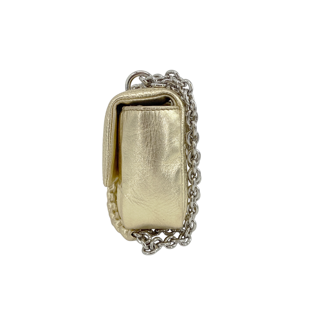 TOM FORD Natalia Mini Metallic Quilted Leather Bag In Pale Gold Tom Ford