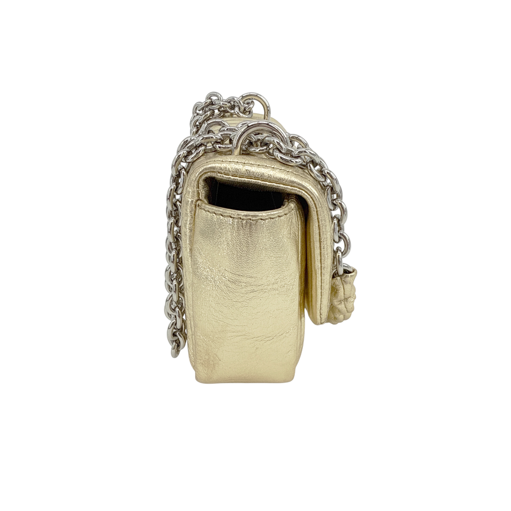TOM FORD Natalia Mini Metallic Quilted Leather Bag In Pale Gold Tom Ford