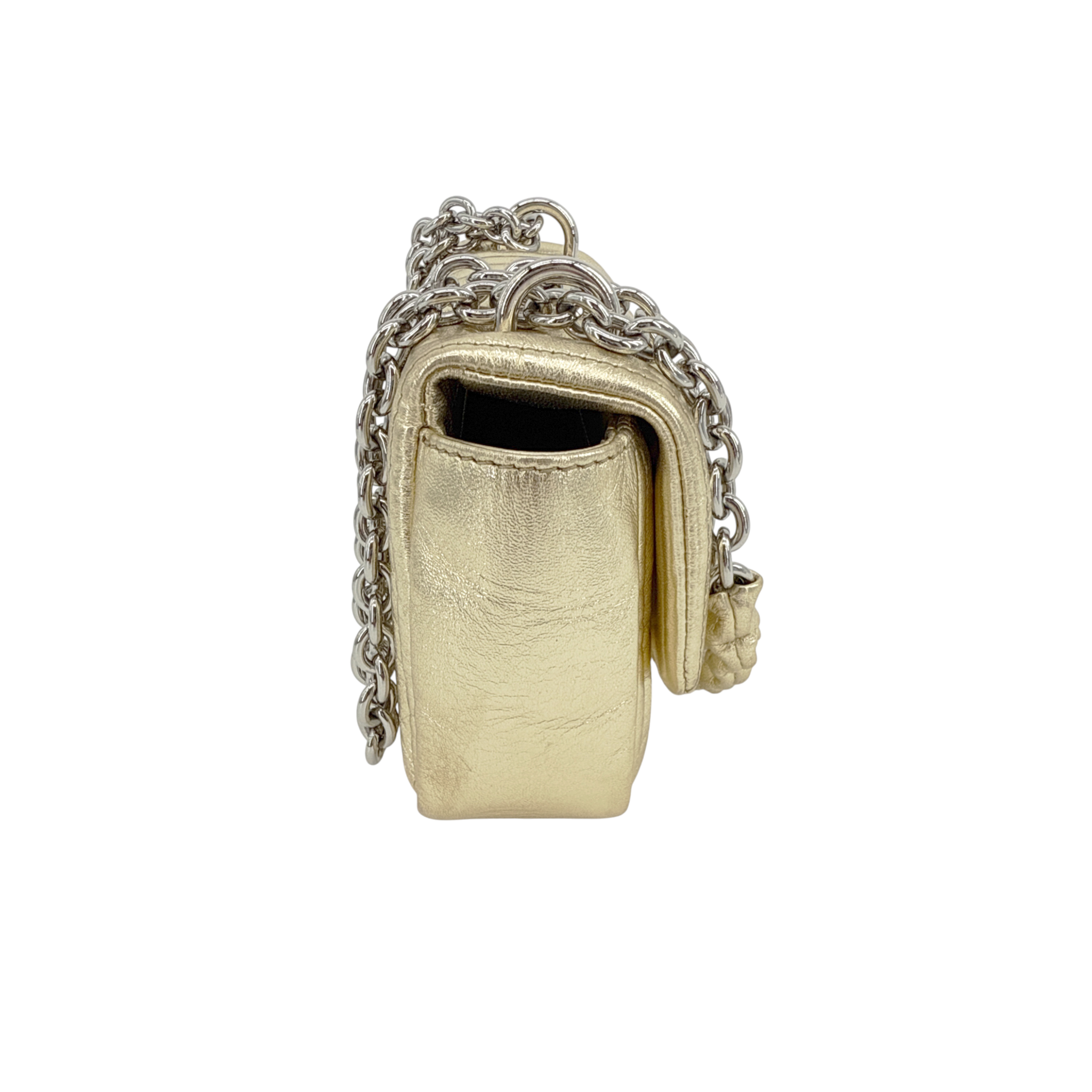 TOM FORD Natalia Mini Metallic Quilted Leather Bag In Pale Gold Tom Ford
