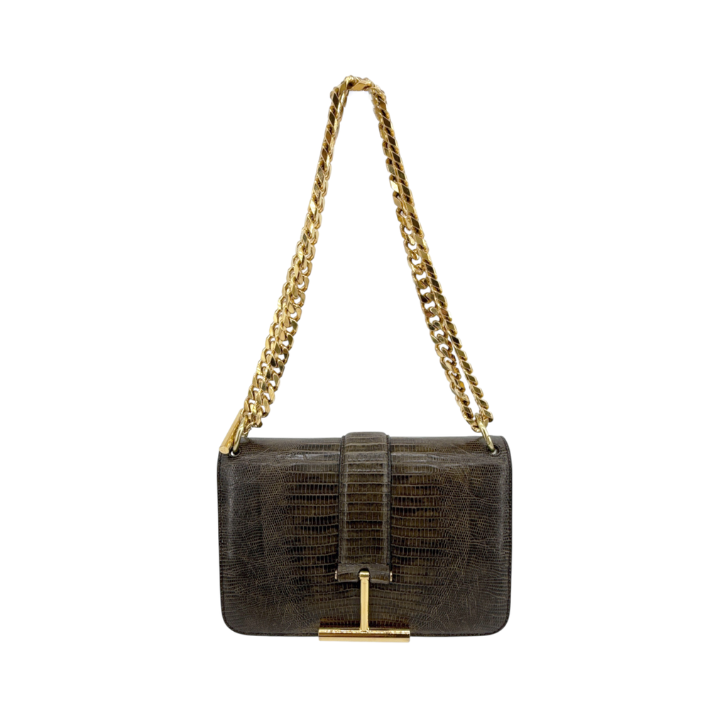 TOM FORD Tara Chain Tejus Lizard Shoulder Bag Tom Ford