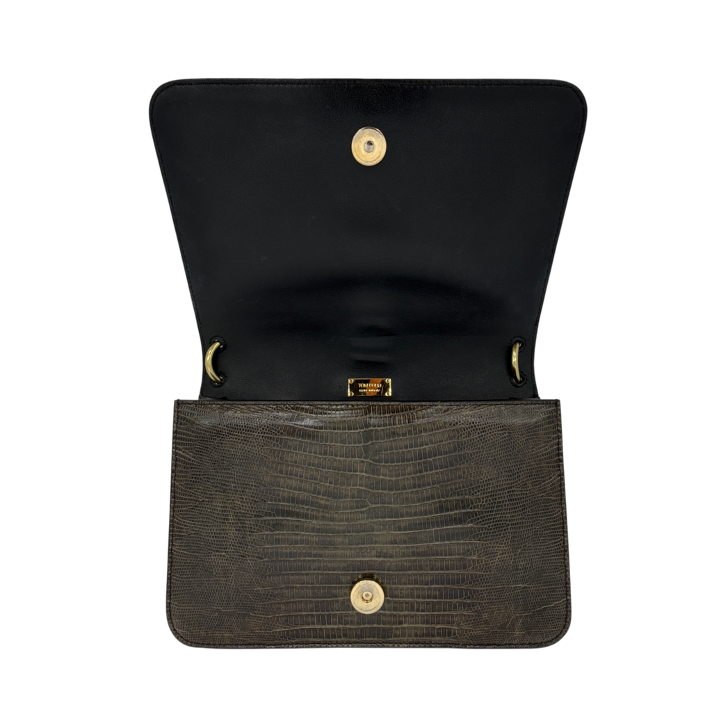 TOM FORD Tara Chain Tejus Lizard Shoulder Bag Tom Ford