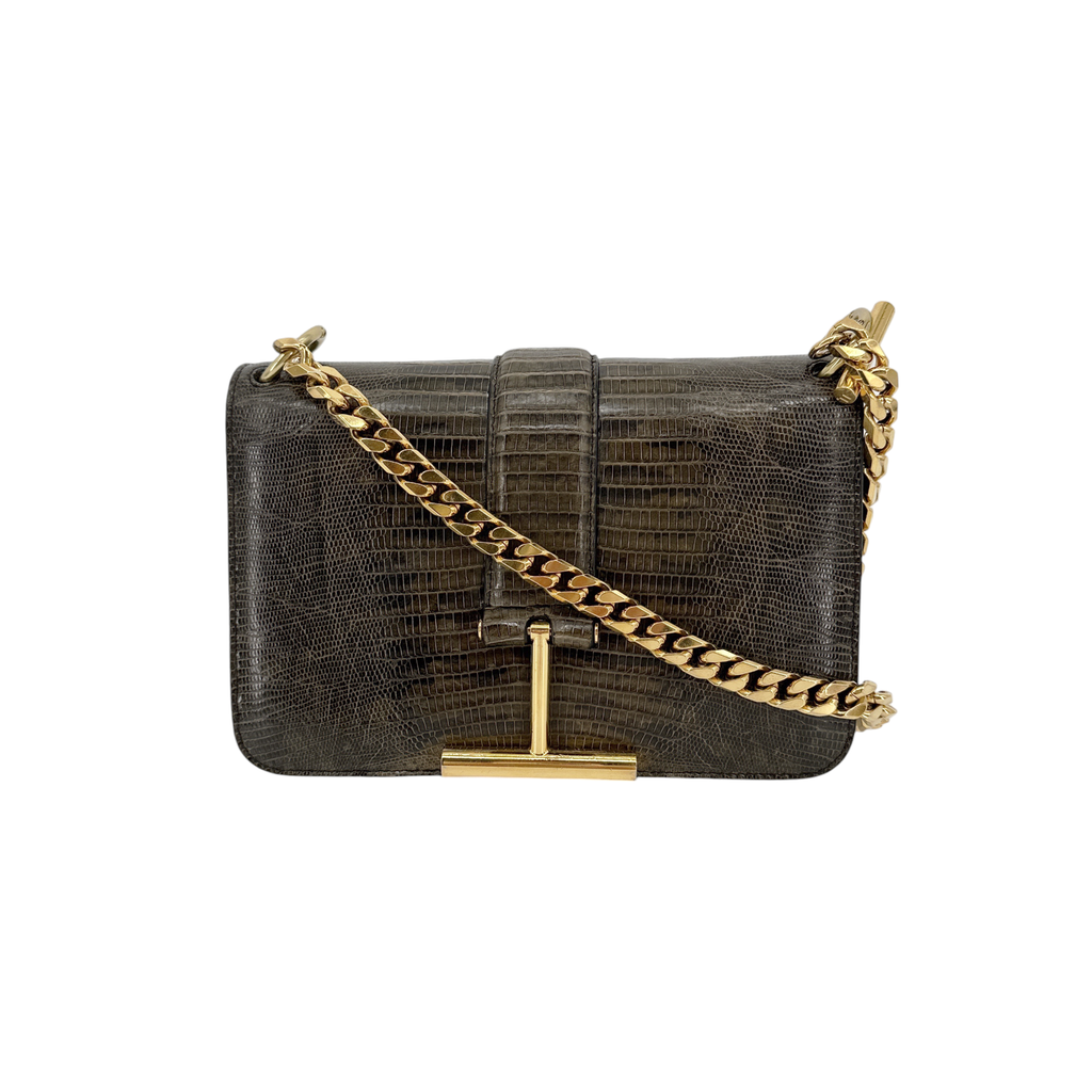 TOM FORD Tara Chain Tejus Lizard Shoulder Bag Tom Ford