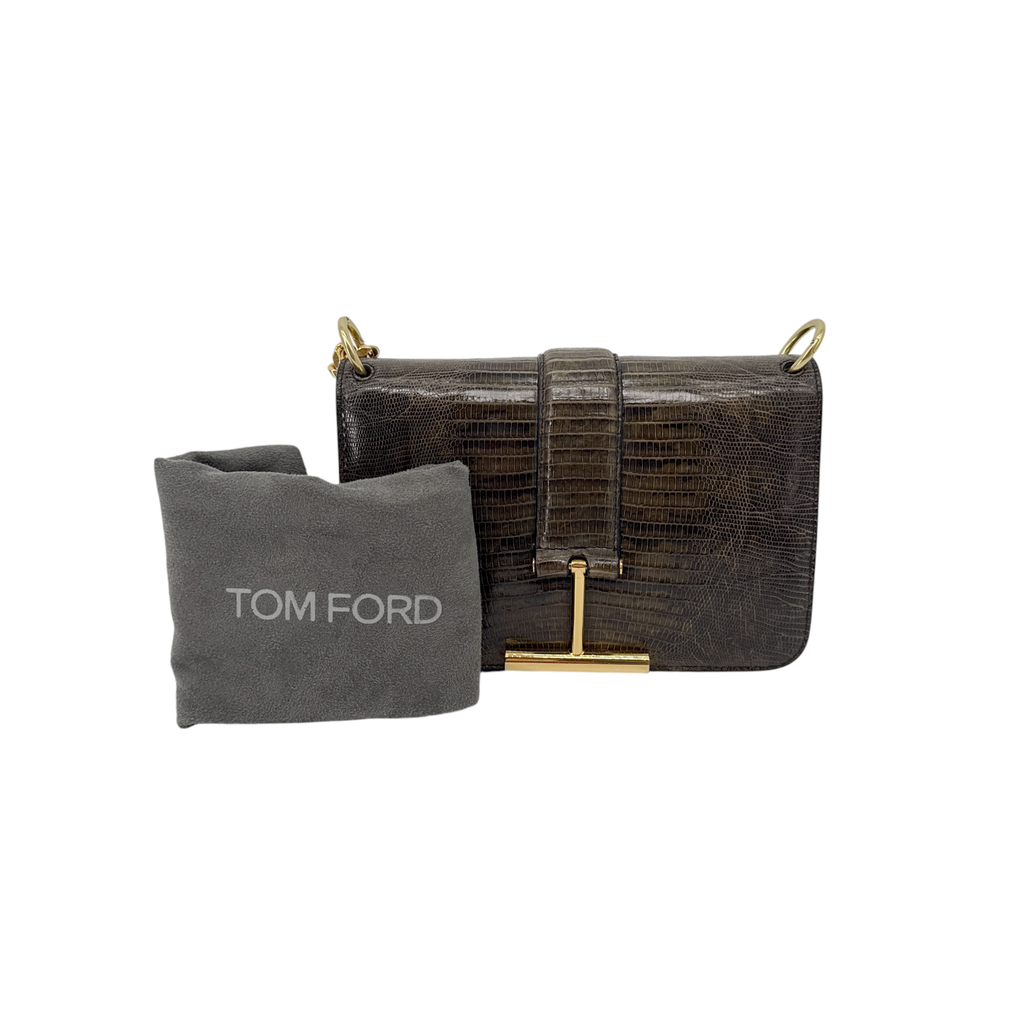 TOM FORD Tara Chain Tejus Lizard Shoulder Bag Tom Ford