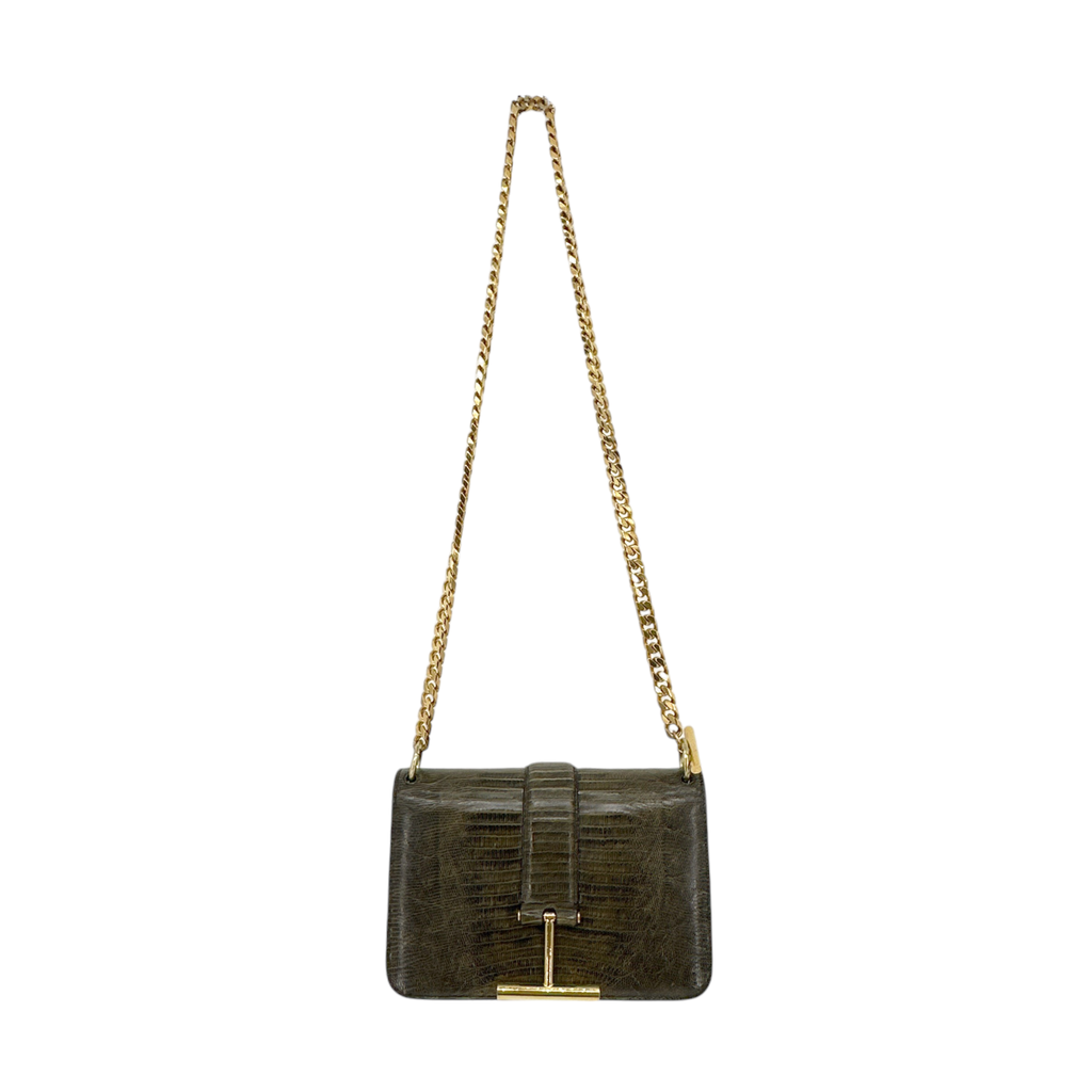 TOM FORD Tara Chain Tejus Lizard Shoulder Bag Tom Ford
