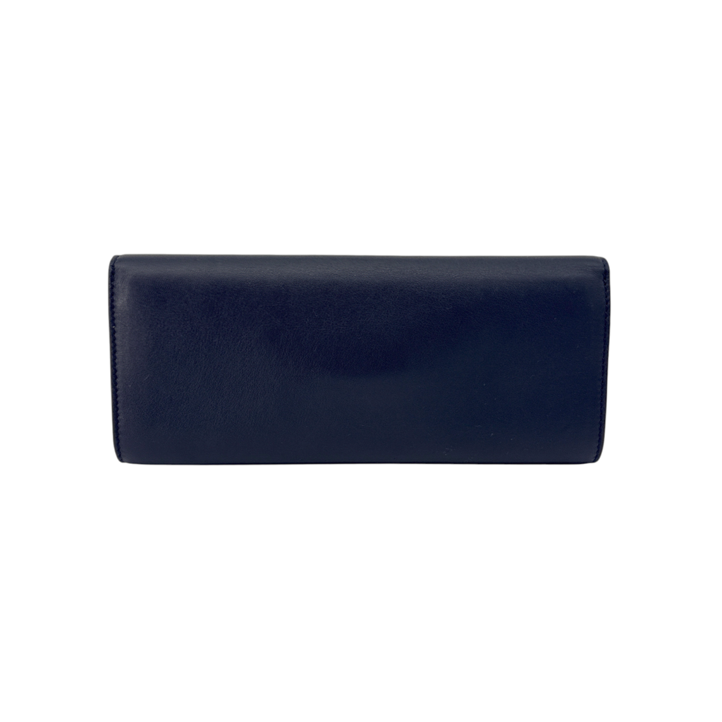 TORY BURCH Leather Heart Clutch in Tory Navy Tory Burch