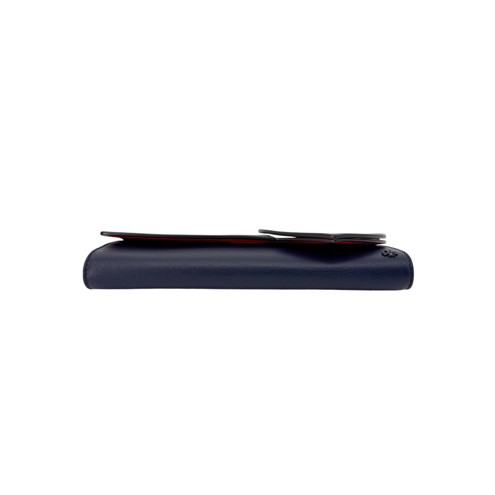 TORY BURCH Leather Heart Clutch in Tory Navy Tory Burch