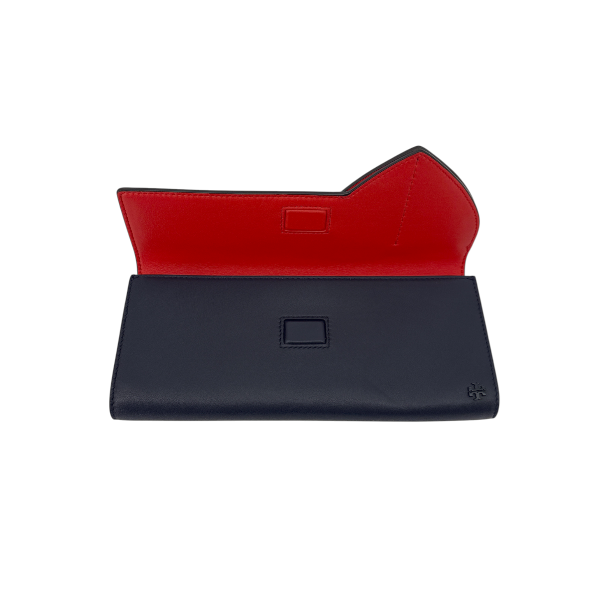 TORY BURCH Leather Heart Clutch in Tory Navy Tory Burch