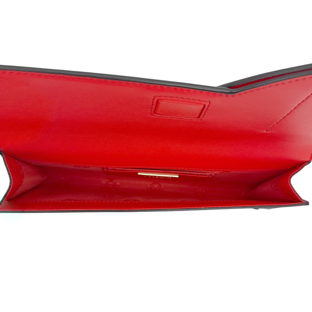 TORY BURCH Leather Heart Clutch in Tory Navy Tory Burch