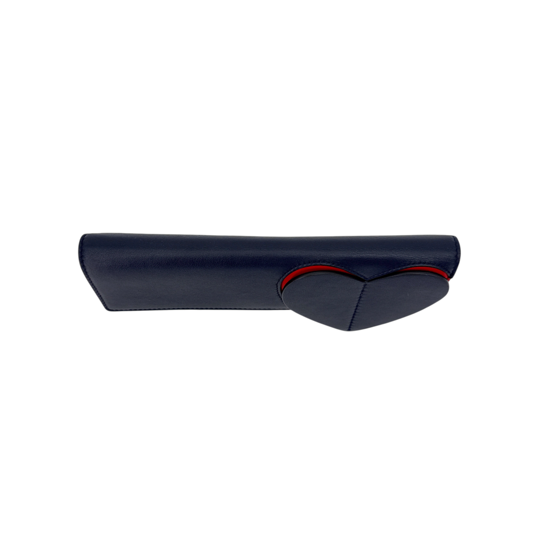 TORY BURCH Leather Heart Clutch in Tory Navy Tory Burch