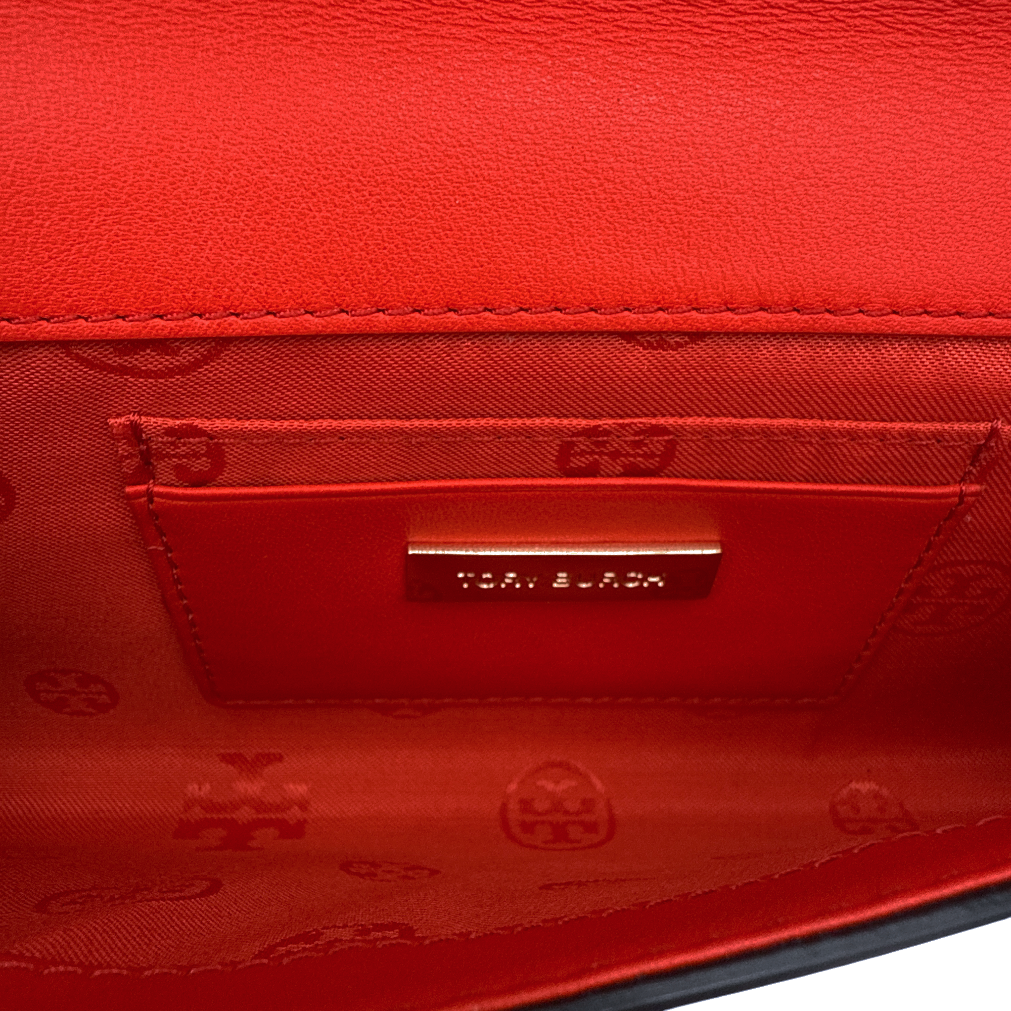 TORY BURCH Leather Heart Clutch in Tory Navy Tory Burch
