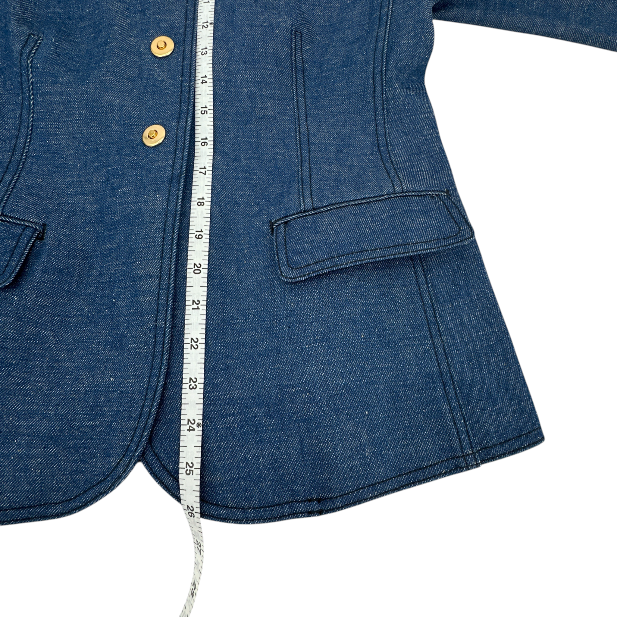 TORY BURCH Raw Denim Blazer in Unwashed Rinse 4|S Tory Burch