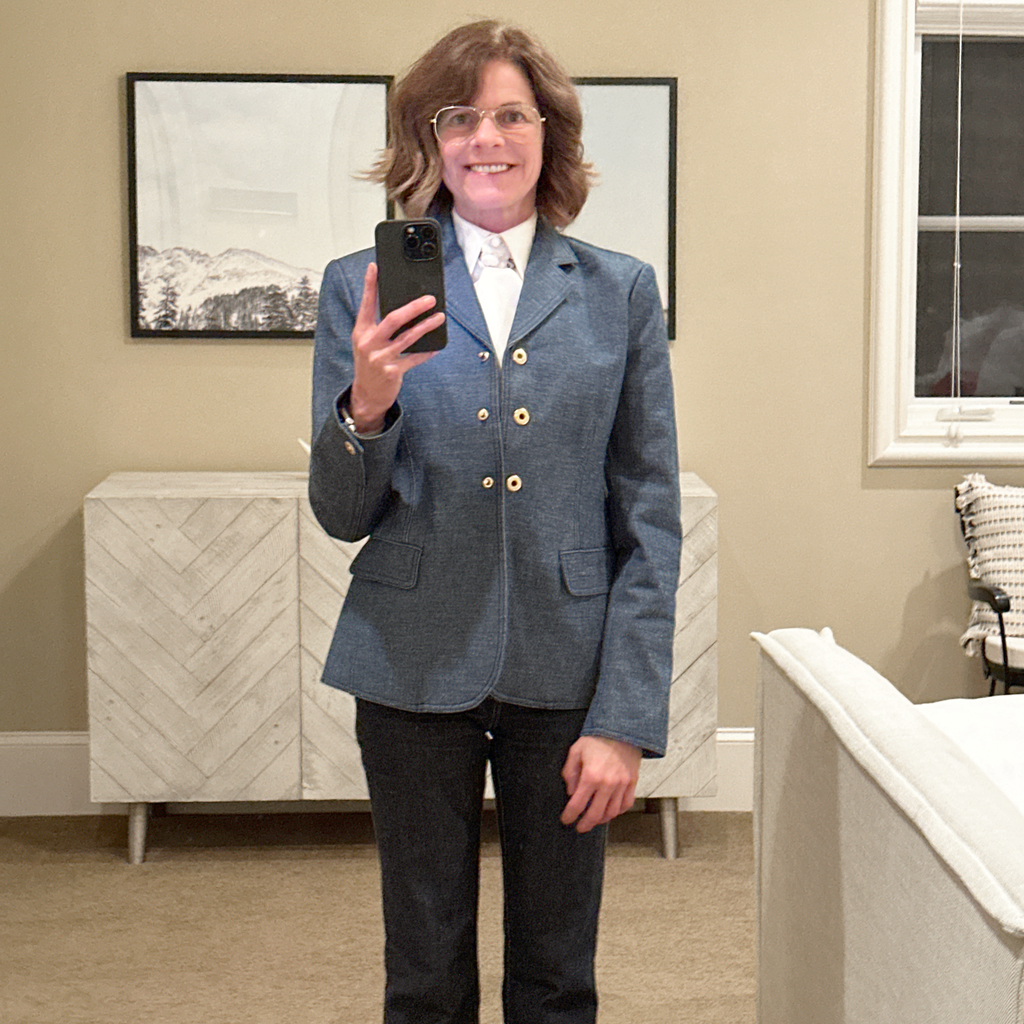 TORY BURCH Raw Denim Blazer in Unwashed Rinse 4|S Tory Burch