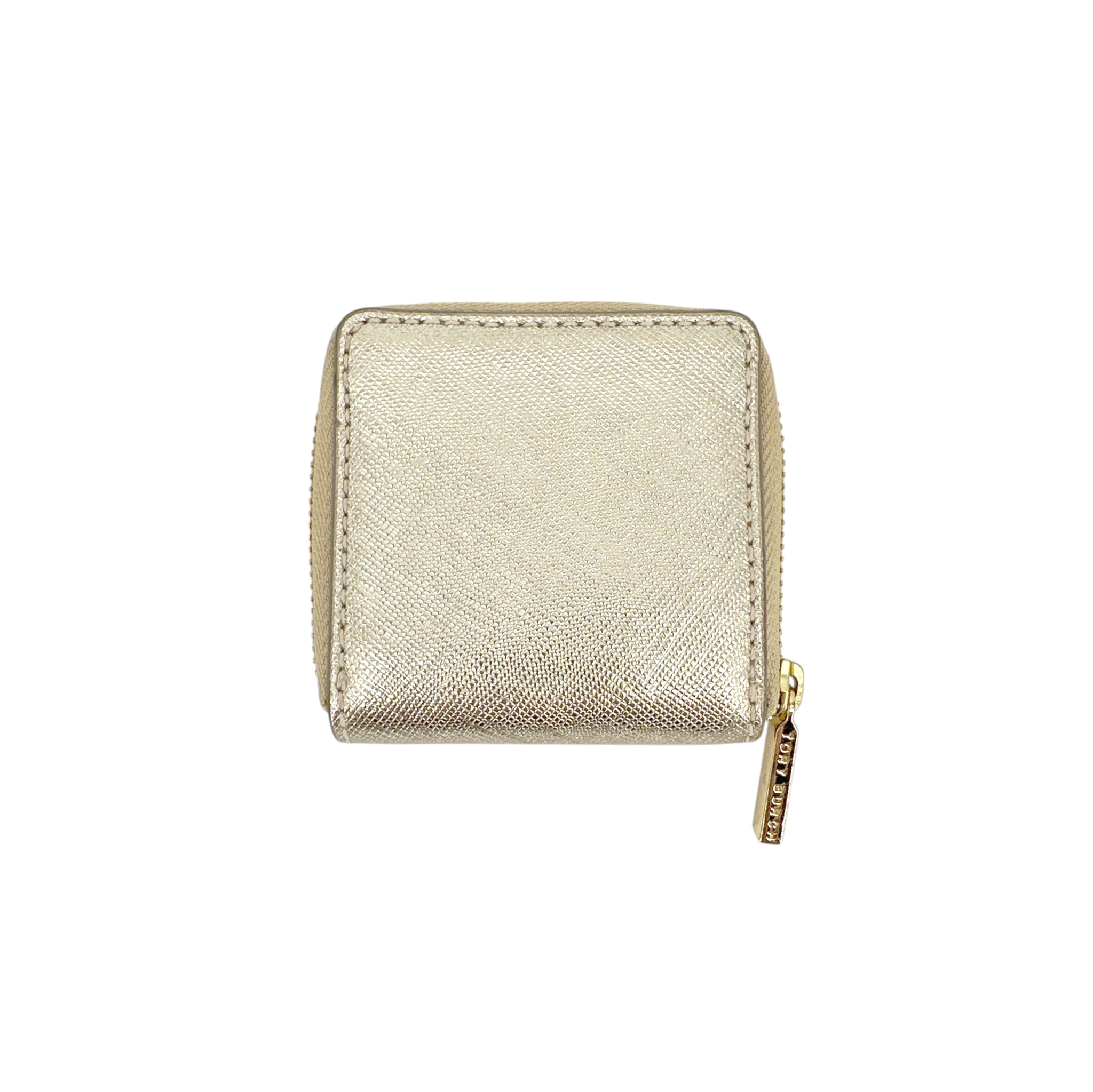 TORY BURCH Robinson Mini Zip Coin Case in Metallic Gold Tory Burch