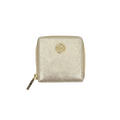 TORY BURCH Robinson Mini Zip Coin Case in Metallic Gold Tory Burch