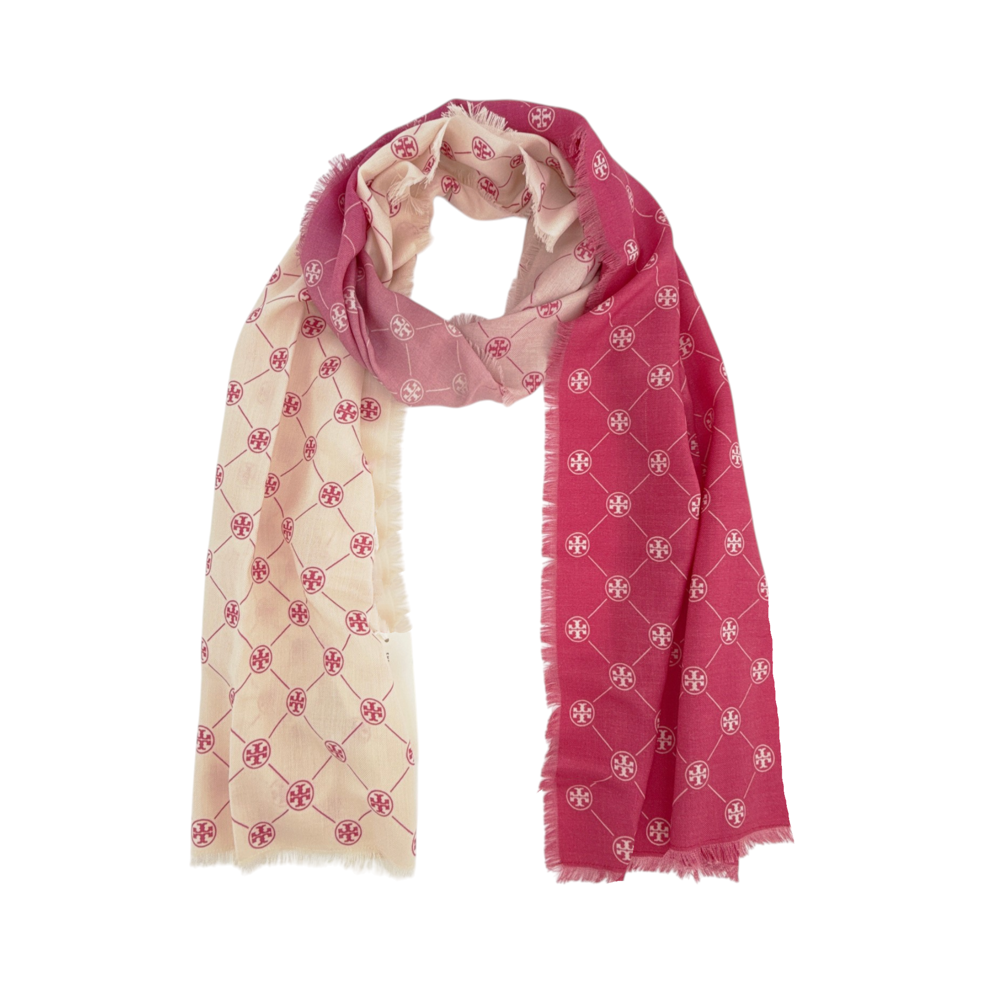 TORY BURCH T Monogram Oblong Scarf in Pink Tory Burch