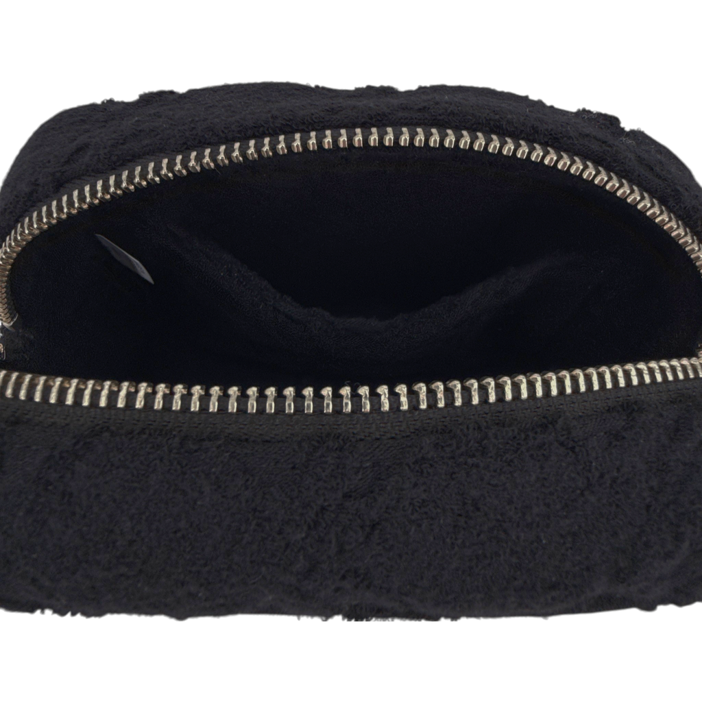 TORY BURCH T Monogram Terry Pouch in Black Tory Burch