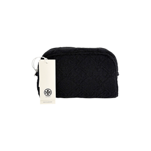 TORY BURCH T Monogram Terry Pouch in Black