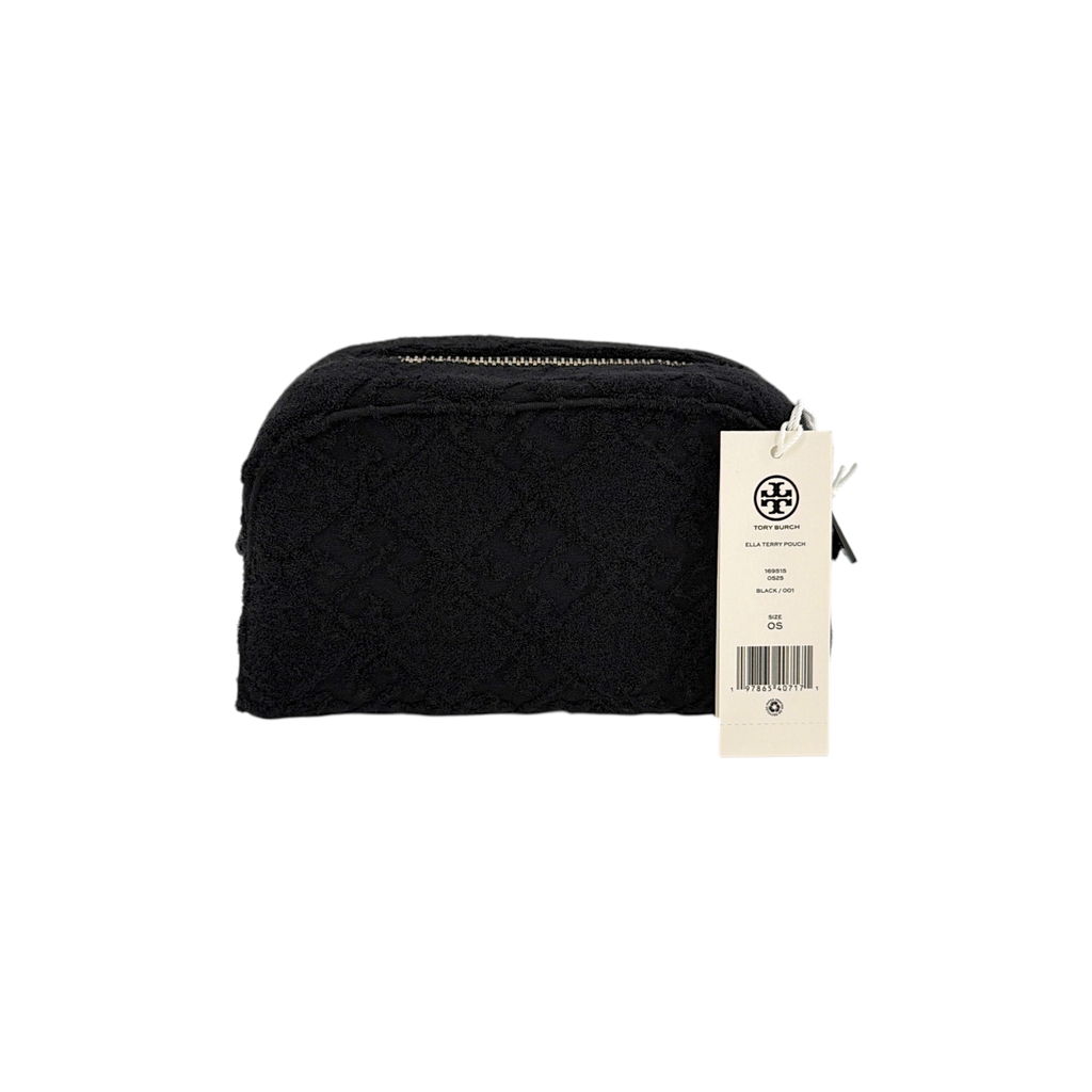 TORY BURCH T Monogram Terry Pouch in Black Tory Burch