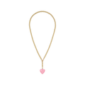 ROXANNE ASSOULIN The Mini Puffy Heart Necklace in Gold & Pink Roxanne Assoulin