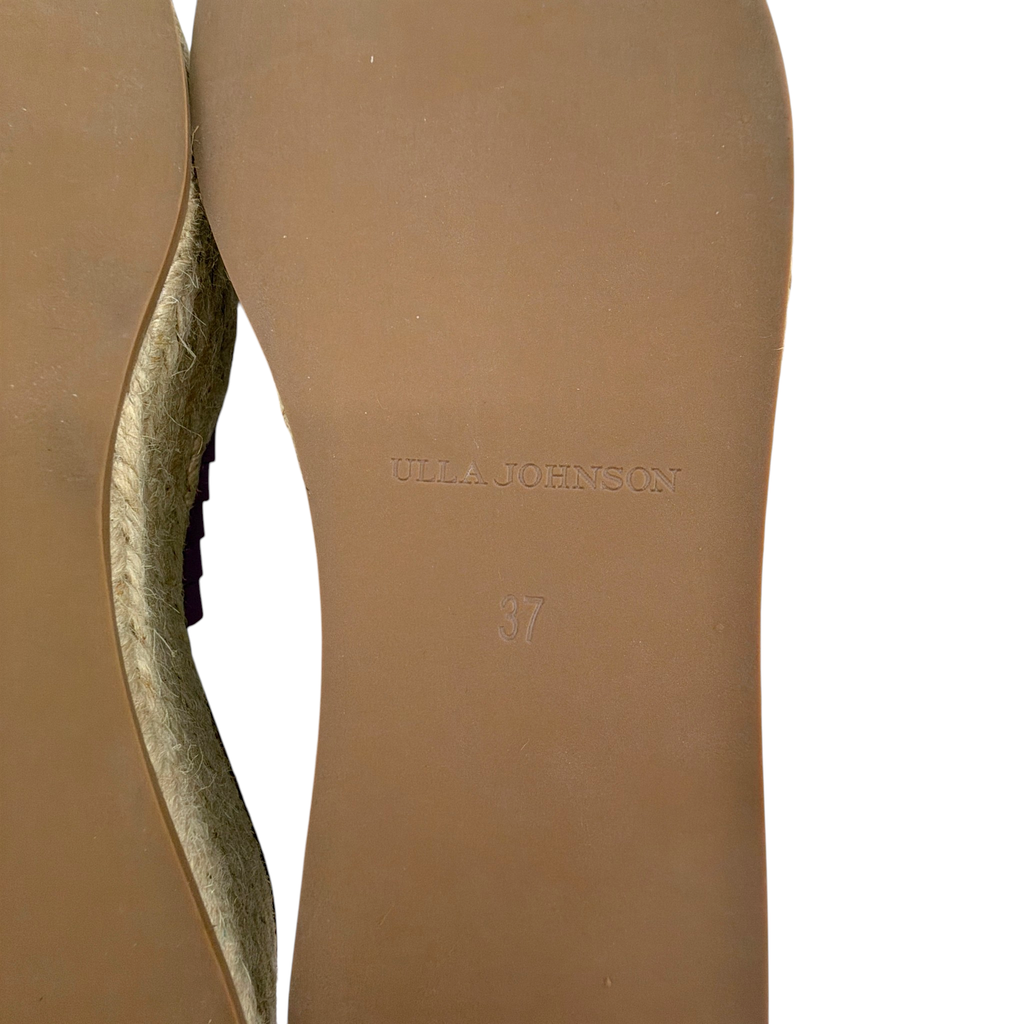 ULLA JOHNSON Valencia Twisted Contrast Flatform Espadrilles In Bitter Chocolate 37 Ulla Johnson