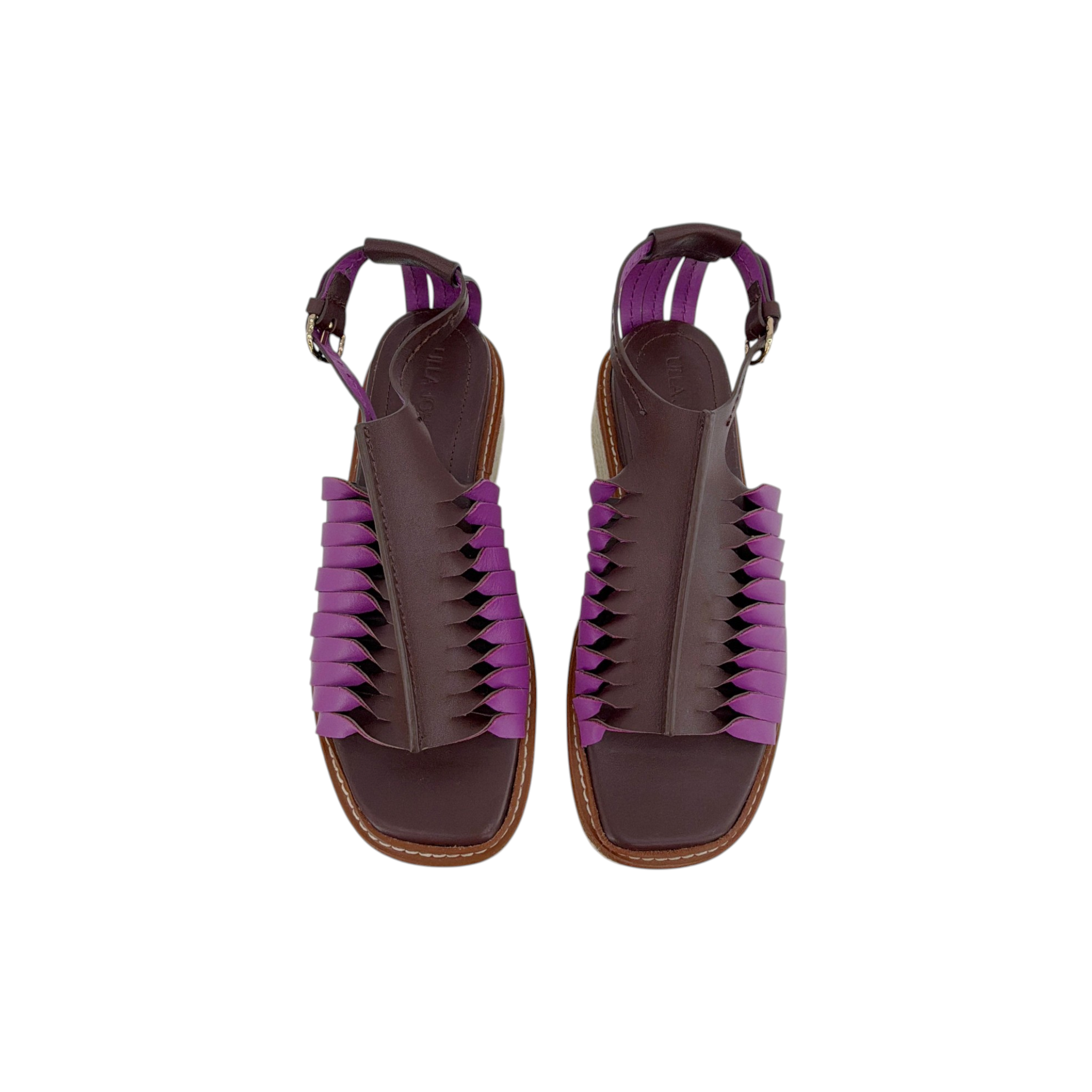 ULLA JOHNSON Valencia Twisted Contrast Flatform Espadrilles In Bitter Chocolate 37 Ulla Johnson