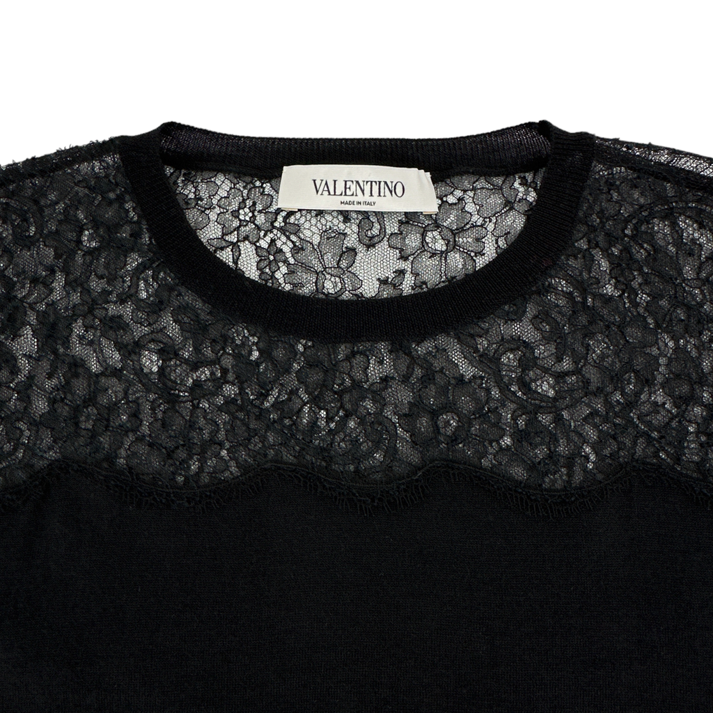 VALENTINO GARAVANI Lace Panel Detail Sweater S Valentino Garavani