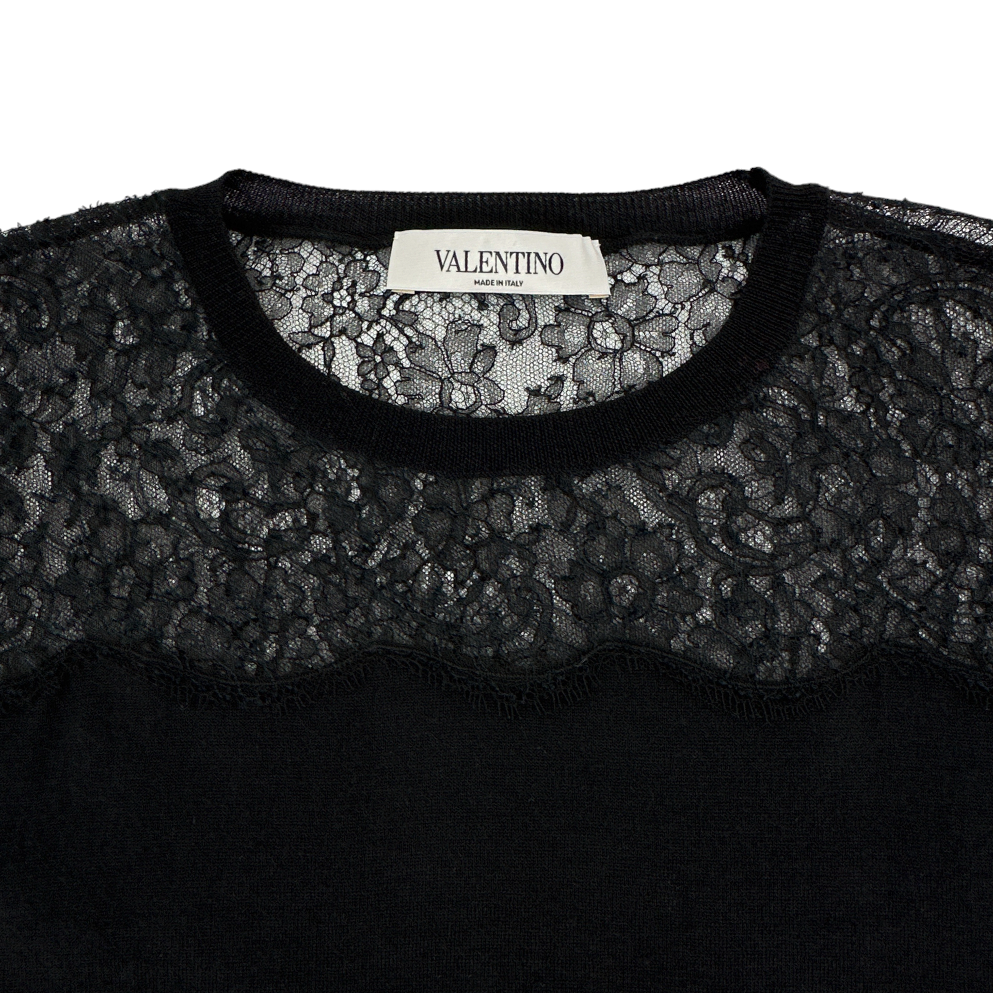 VALENTINO GARAVANI Lace Panel Detail Sweater S Valentino Garavani
