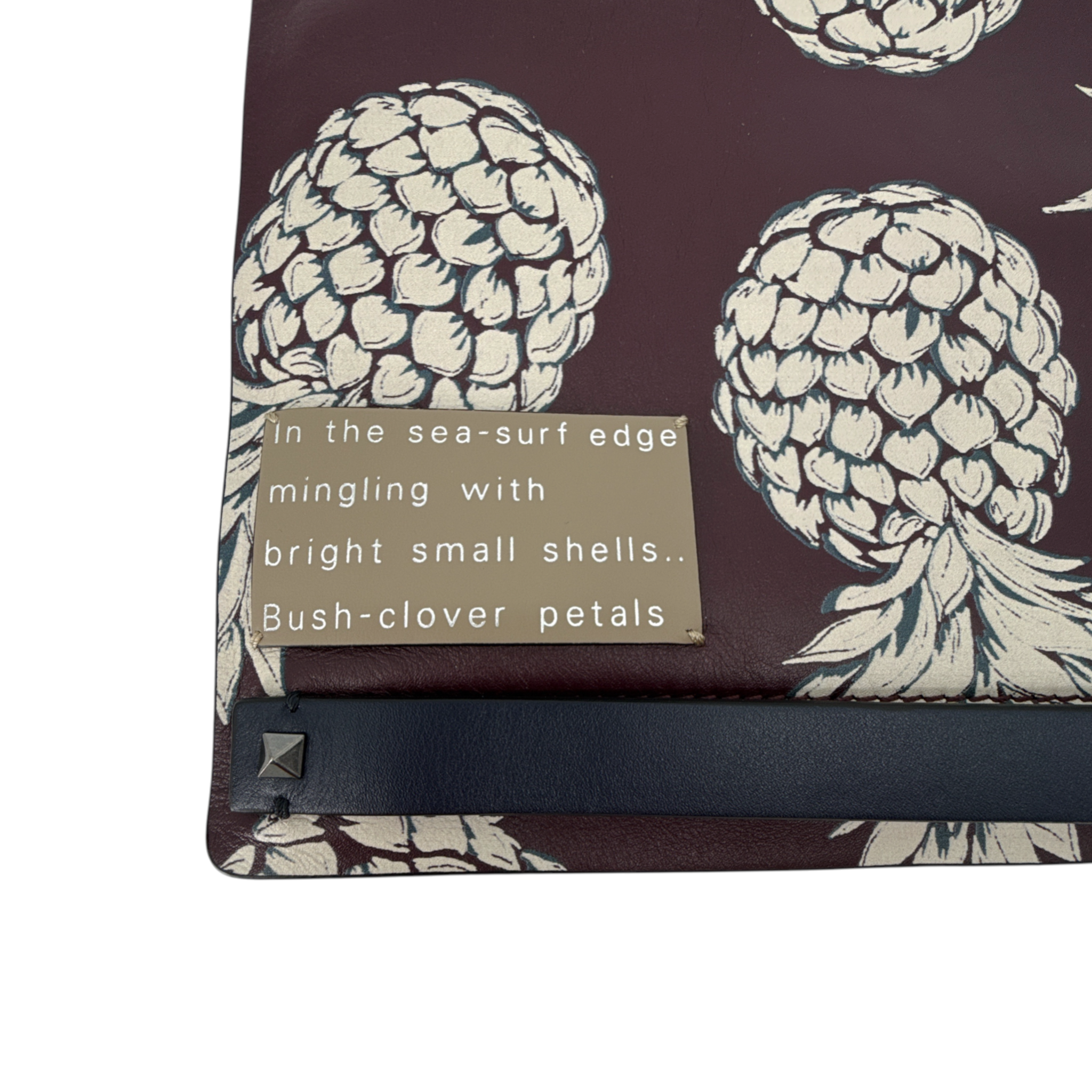 VALENTINO GARAVANI Leather Pineapple Clutch in Ruby/Ivory Valentino Garavani