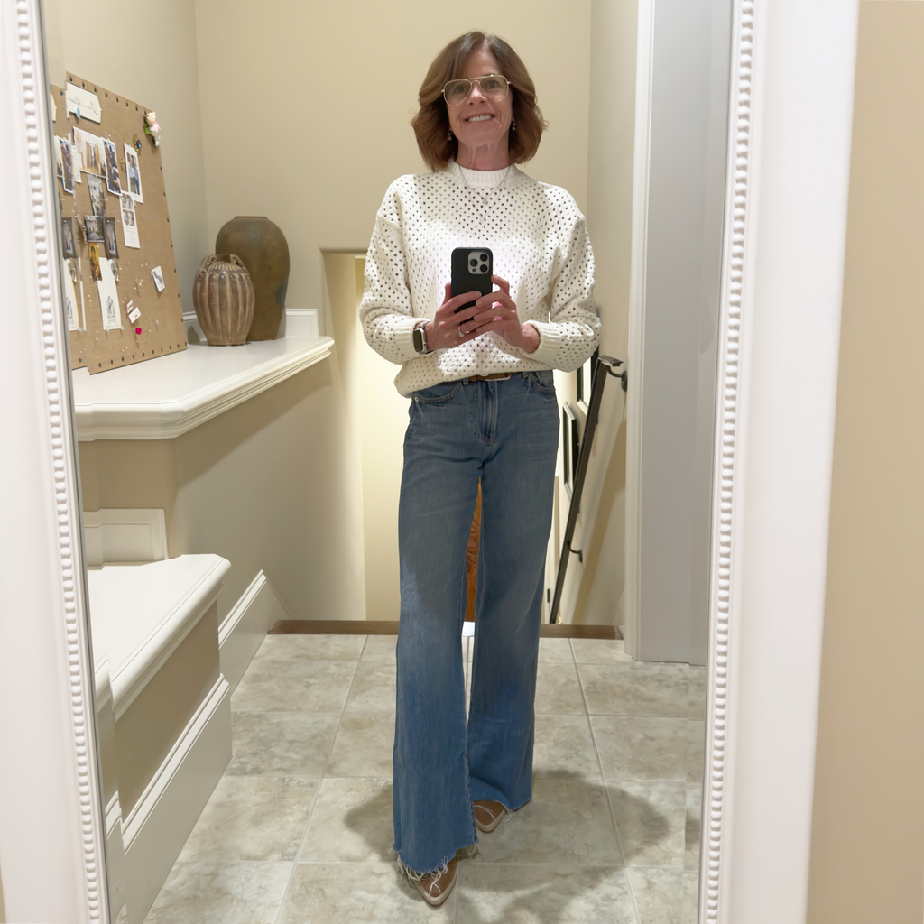 VARLEY Grady Bouclé Knit Sweater in Coconut Milk XS Varley