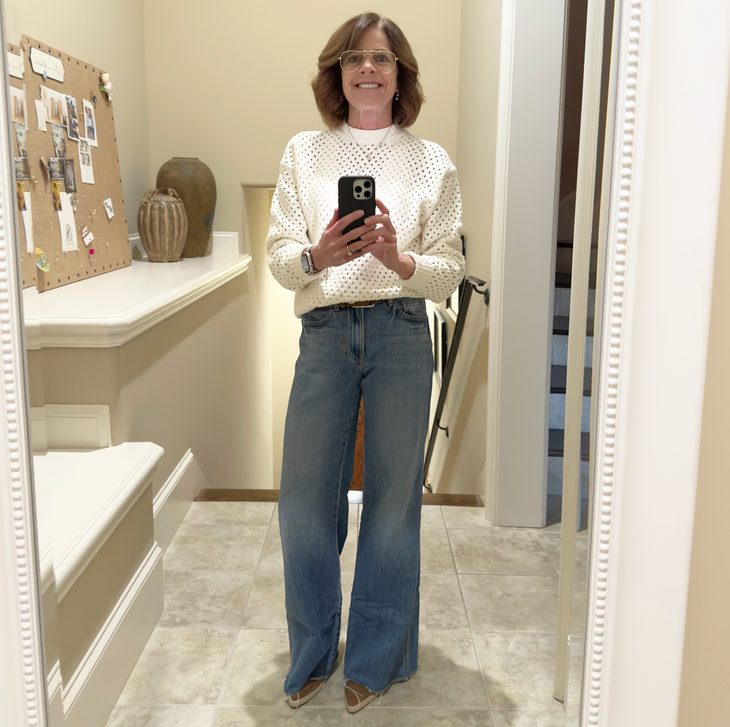VARLEY Grady Bouclé Knit Sweater in Coconut Milk XS Varley