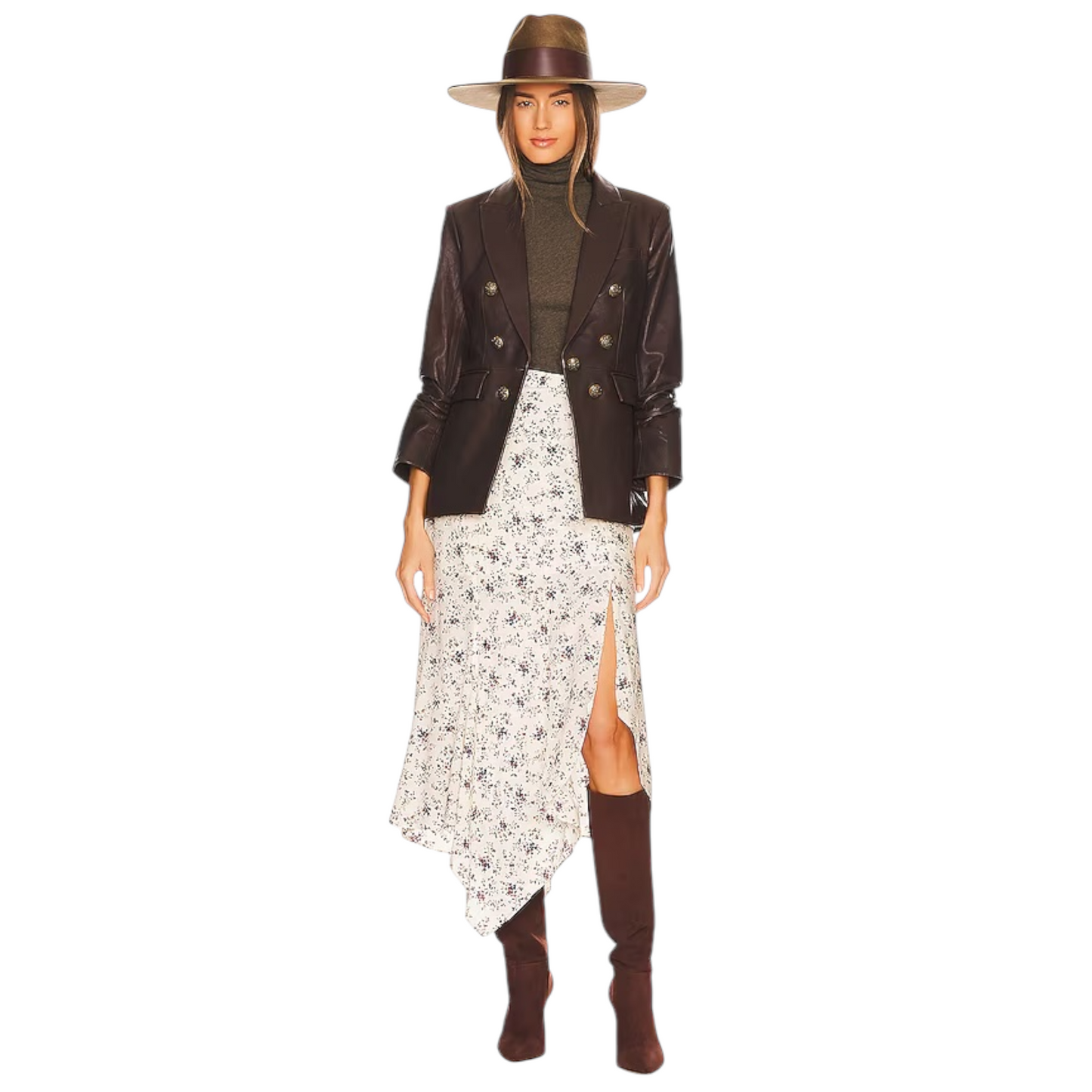 VERONICA BEARD Oneta Leather Dickey Jacket in Brown 2