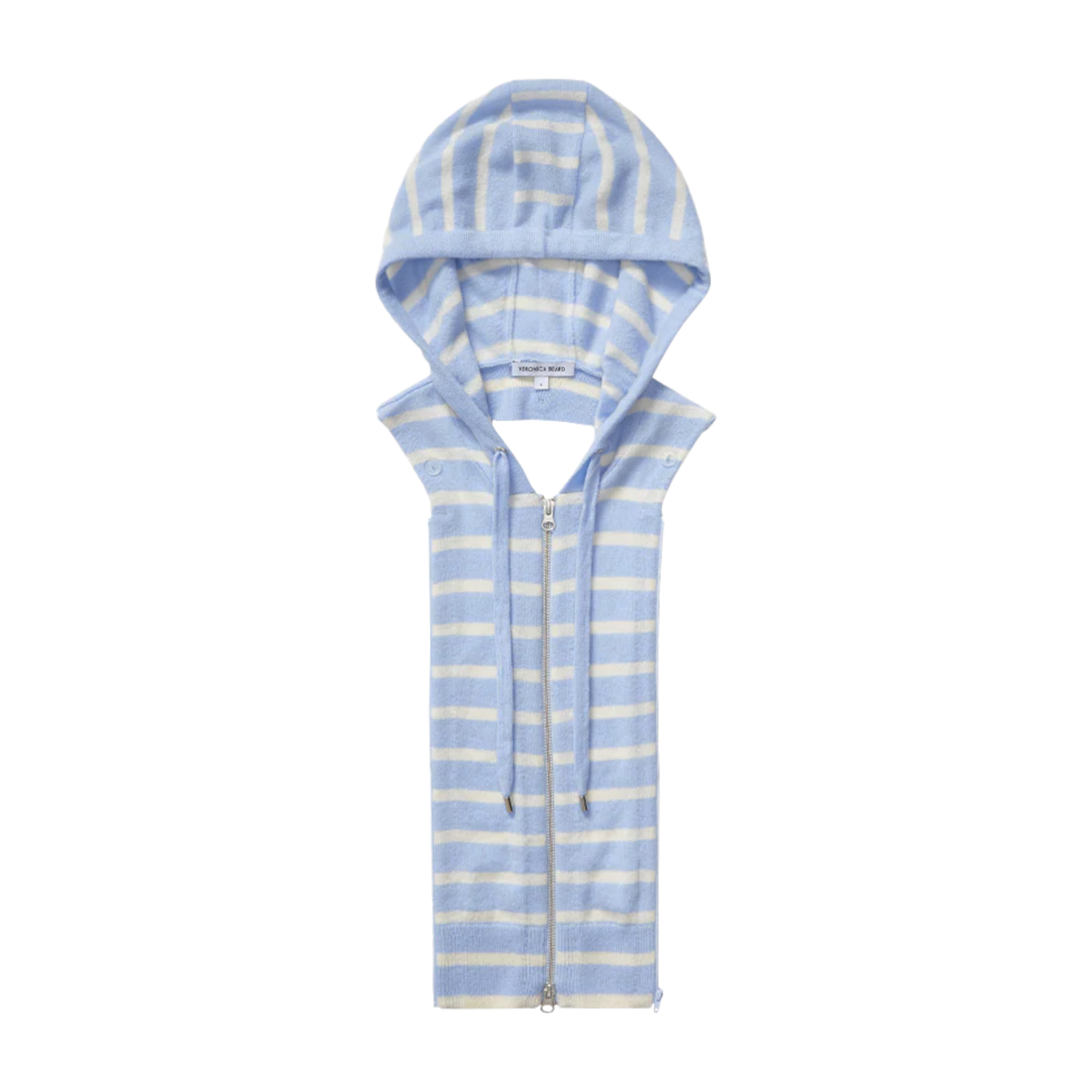 VERONICA BEARD Cashmere Hoodie Dickey in Bluebell & Ivory Veronica Beard