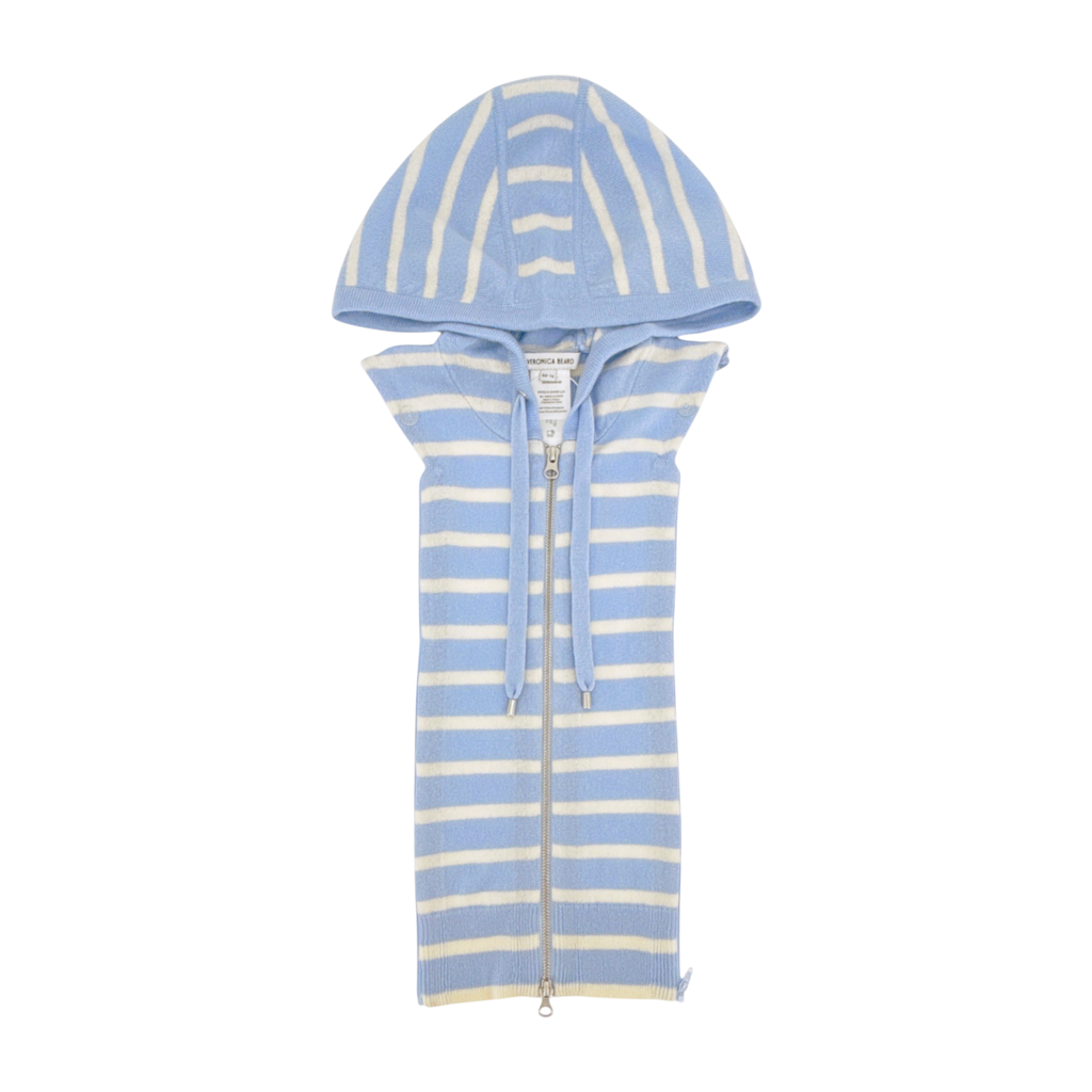 VERONICA BEARD Cashmere Hoodie Dickey in Bluebell & Ivory Veronica Beard