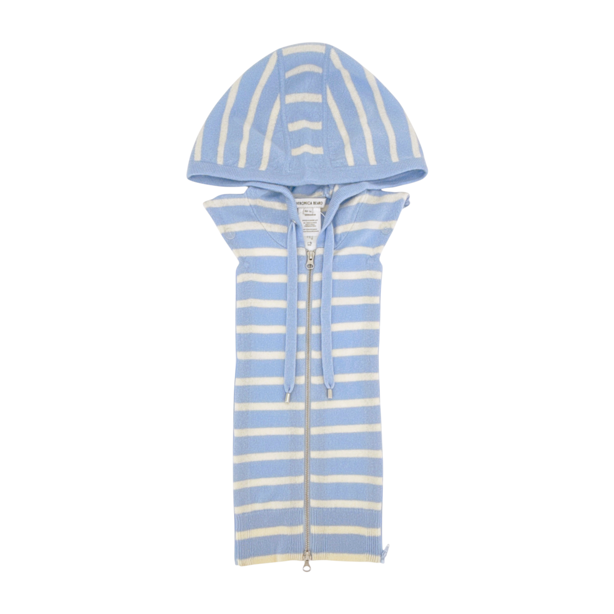 VERONICA BEARD Cashmere Hoodie Dickey in Bluebell & Ivory Veronica Beard