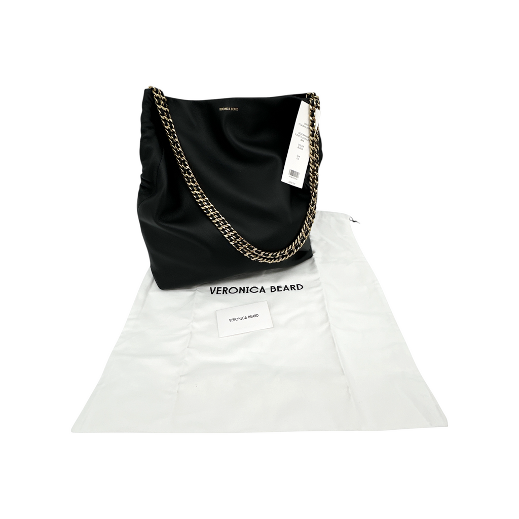 VERONICA BEARD Leather Slouch Bag in Black Veronica Beard