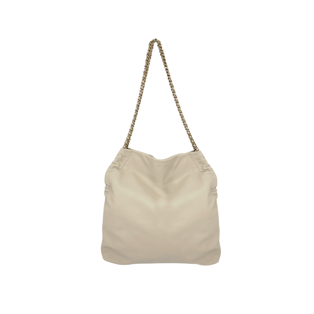 VERONICA BEARD Leather Slouch Bag in Ivory Veronica Beard