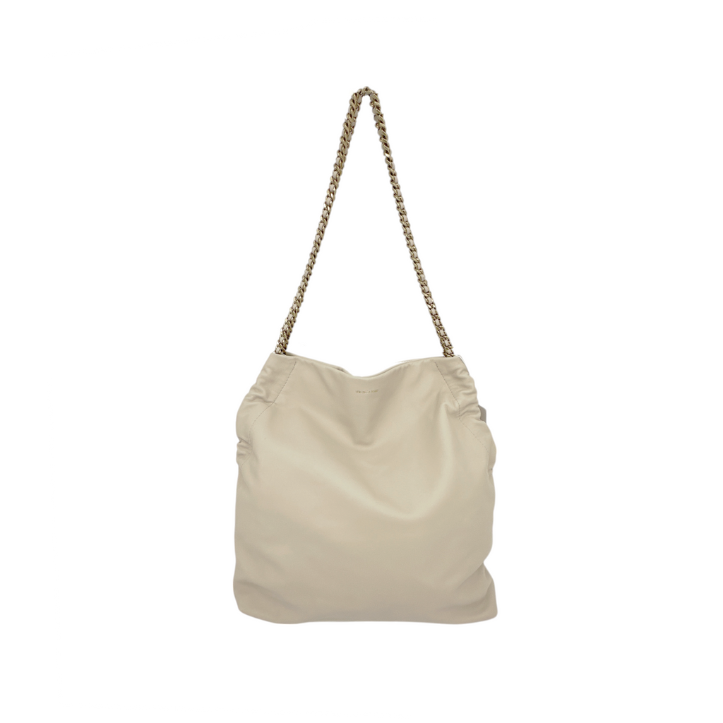 VERONICA BEARD Leather Slouch Bag in Ivory Veronica Beard