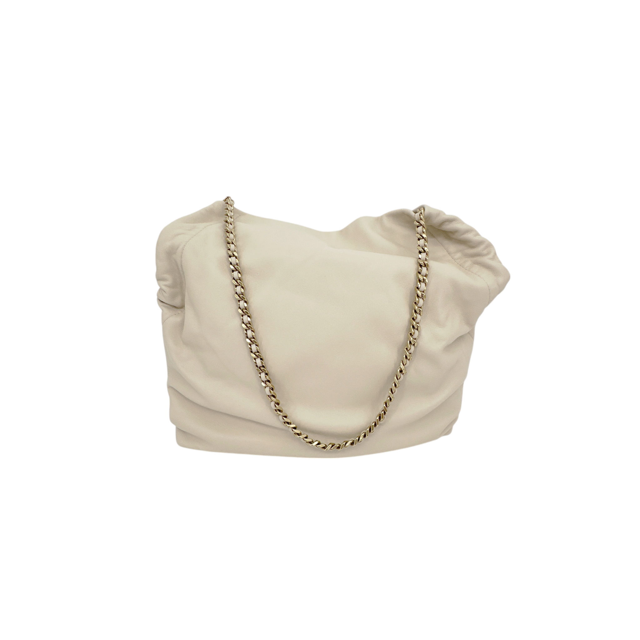 VERONICA BEARD Leather Slouch Bag in Ivory Veronica Beard