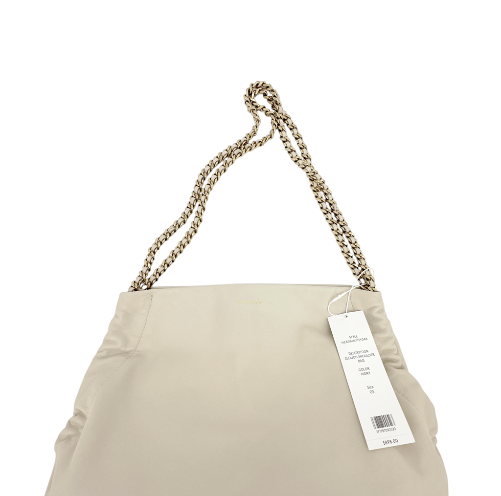 VERONICA BEARD Leather Slouch Bag in Ivory Veronica Beard