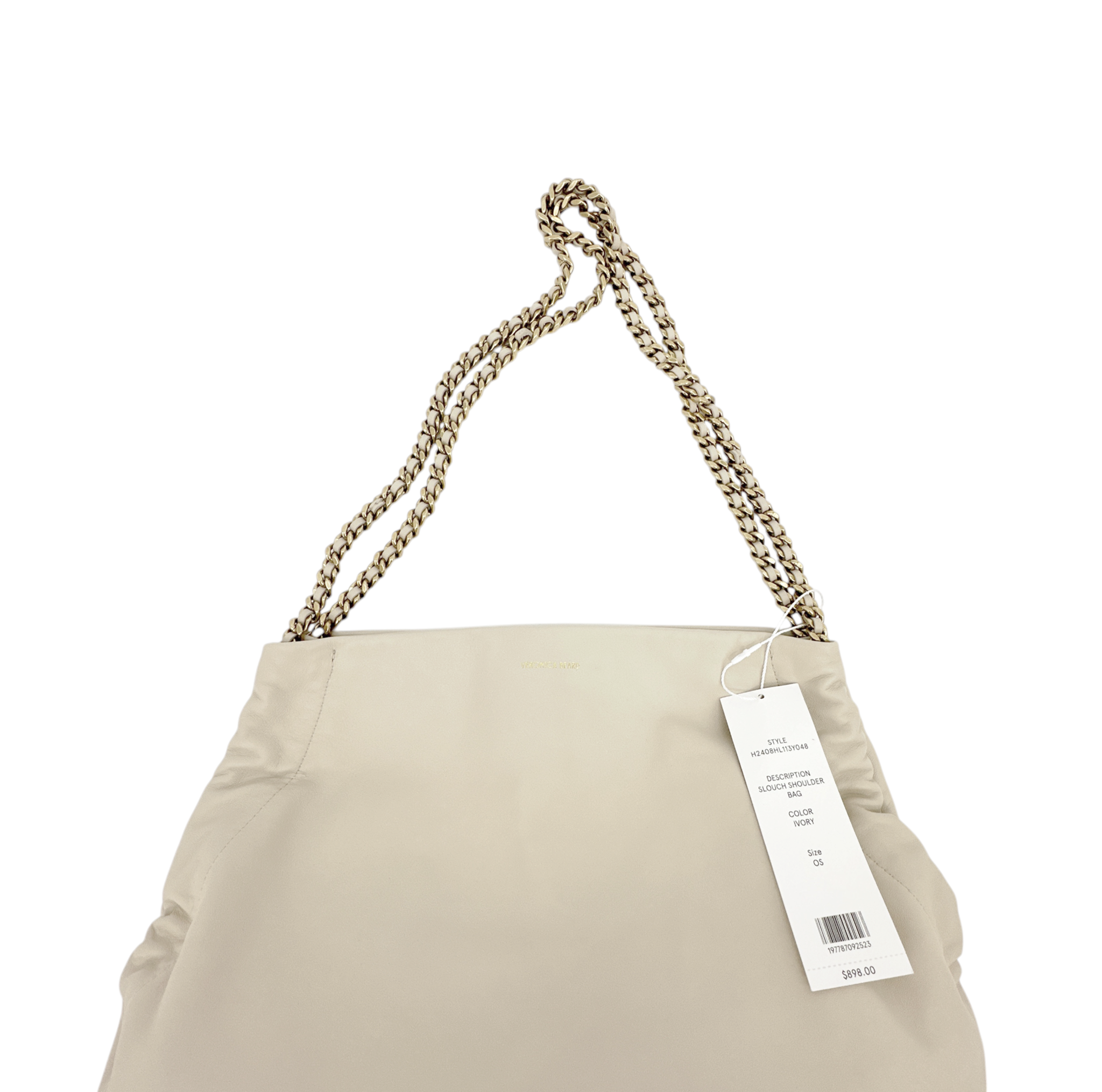 VERONICA BEARD Leather Slouch Bag in Ivory Veronica Beard
